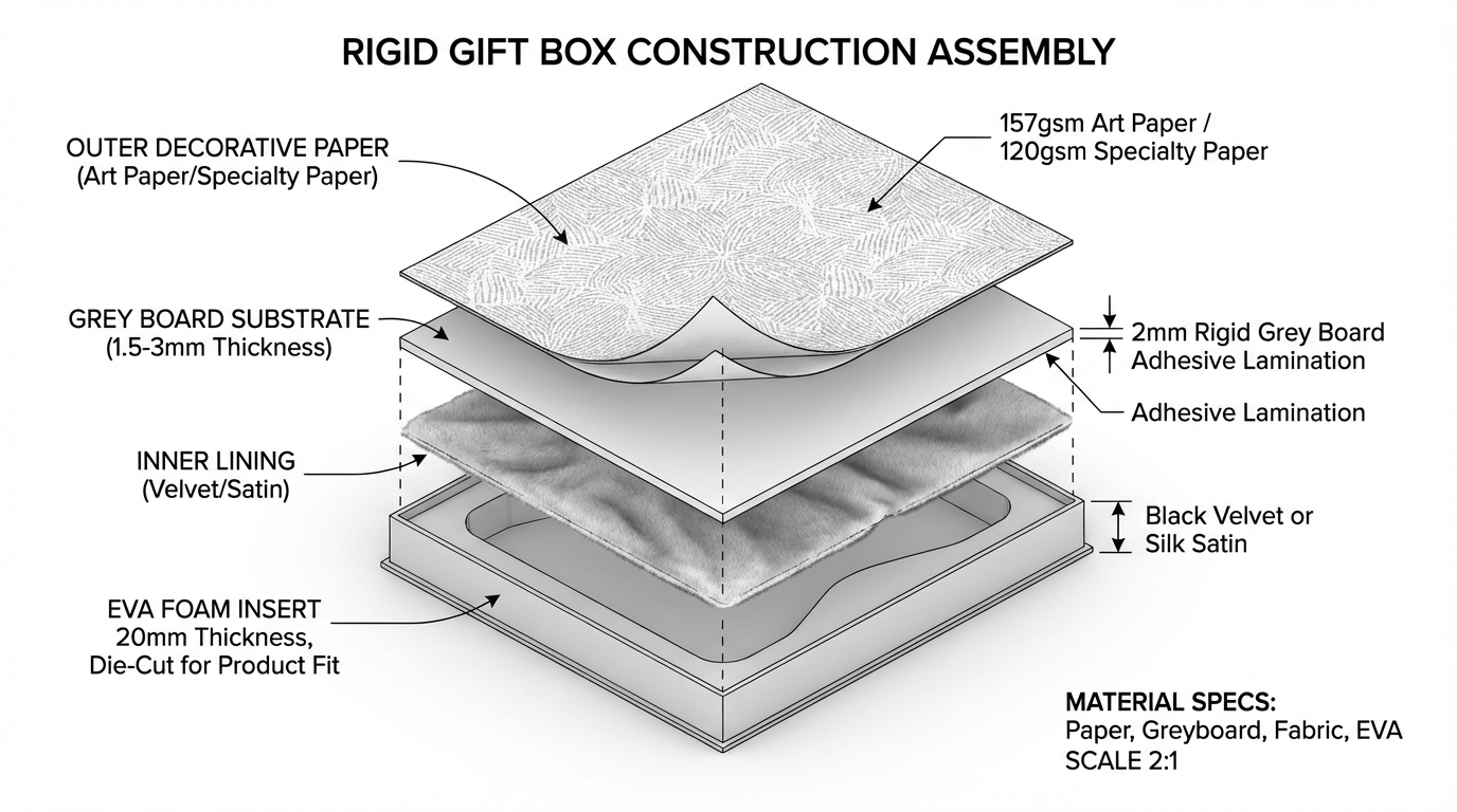 Understanding Rigid Gift Box Construction: A Material Layer Analysis for Corporate Packaging